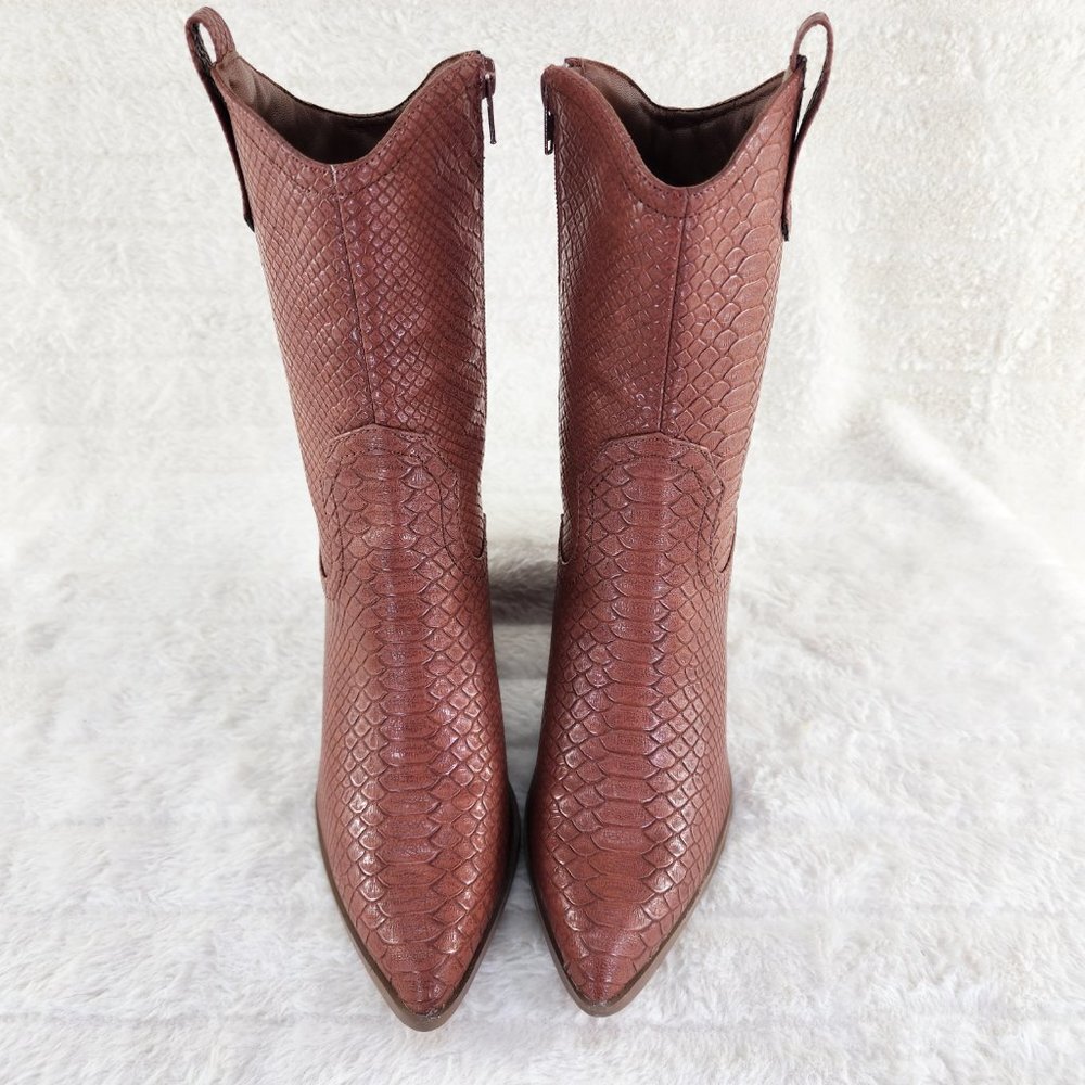 Tan Brown Western Cowgirl Cow Boy Ankle Boots Slayer